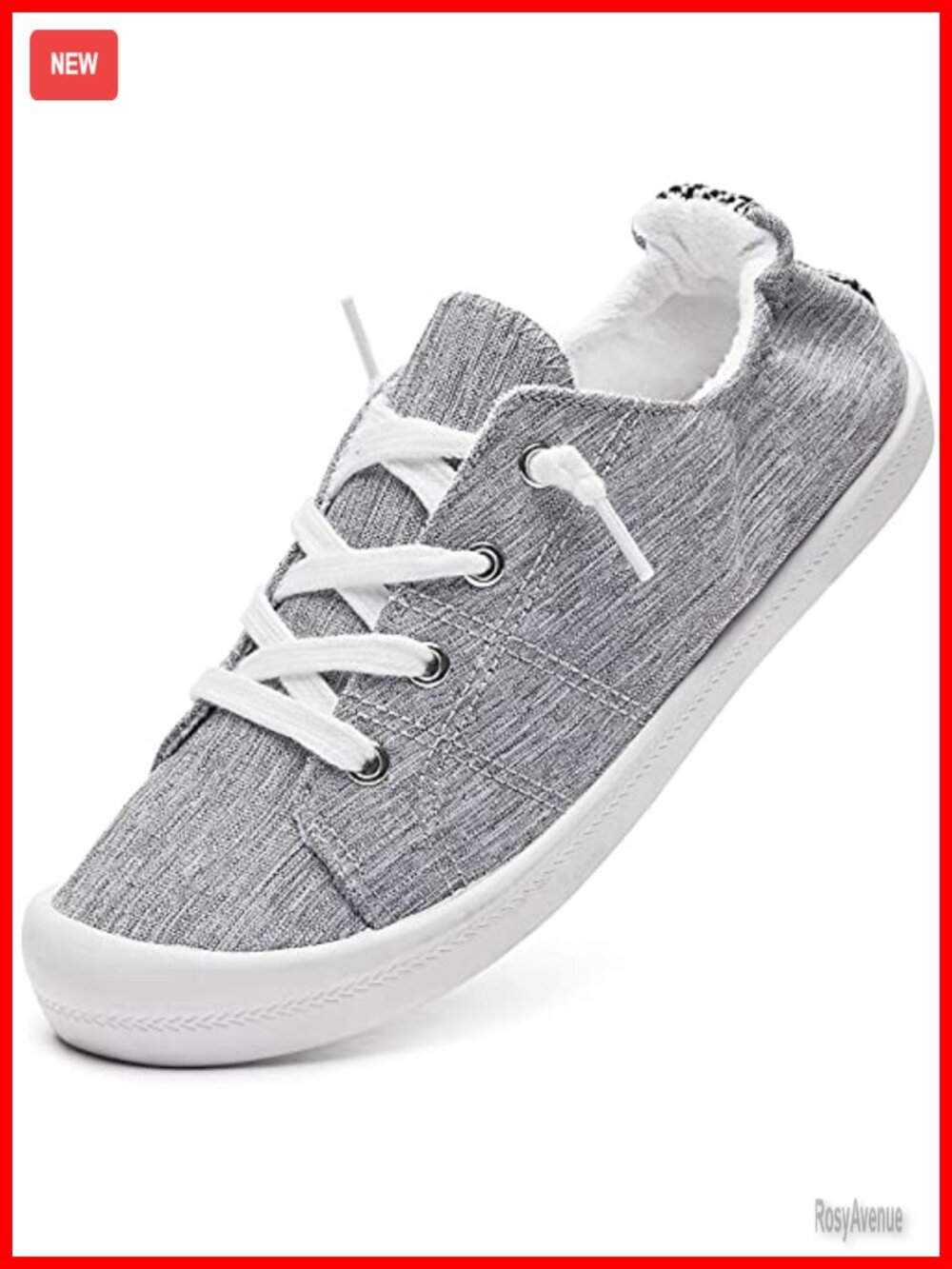 Women's Canvas Slip On Sneakers with Memory Foam Arch Support